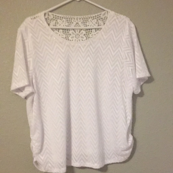 $5 Alfred Dunner blouse with lace size Petite Large - Picture 1 of 7